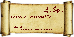Leibold Szilamér névjegykártya
